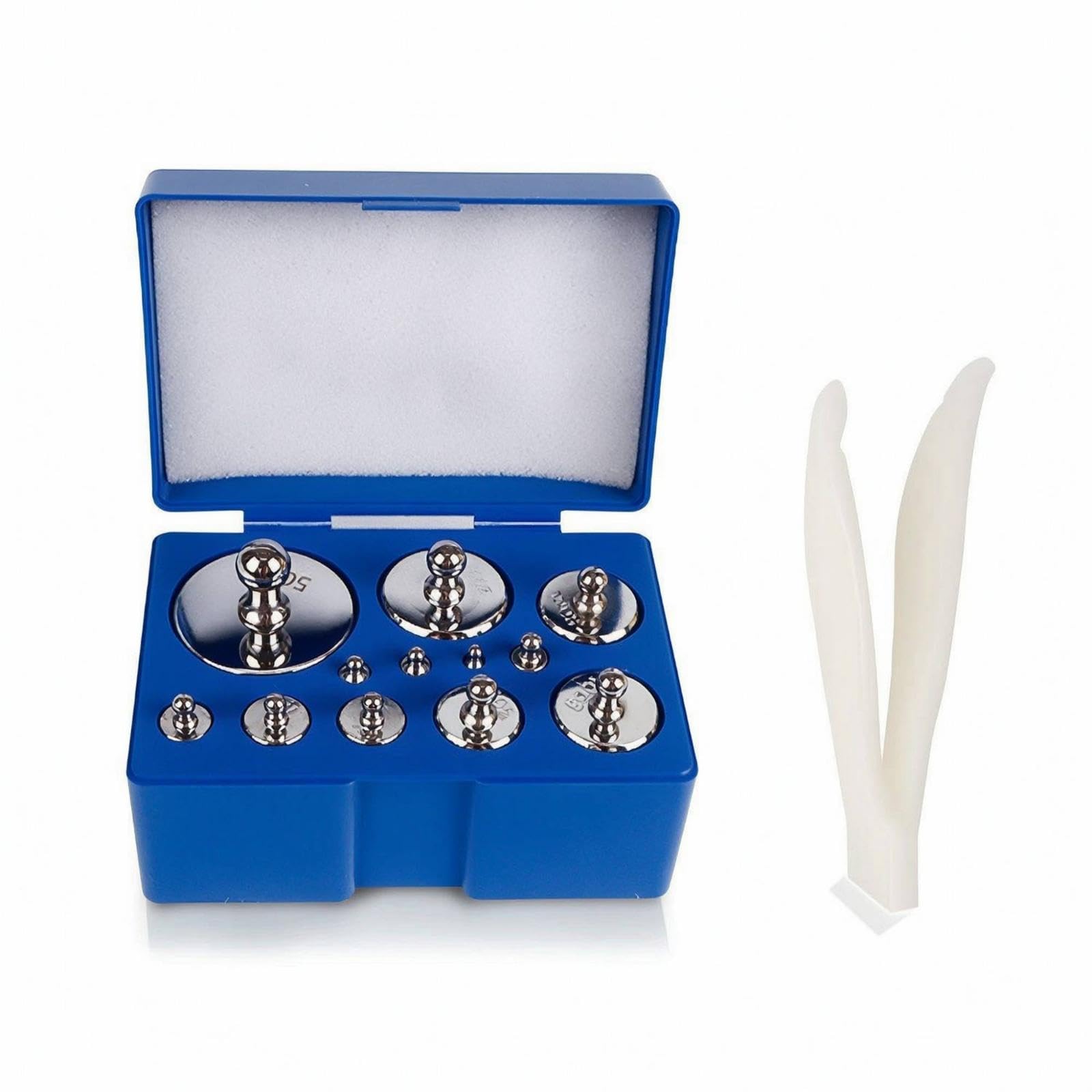 CALANDIS Calibration Weight Set with Case and Tweezers Foam-Lined Weight Set with Tweezers Molded Weights for Students, Physics Classroom, Science Lab 1000G Weights-image-46