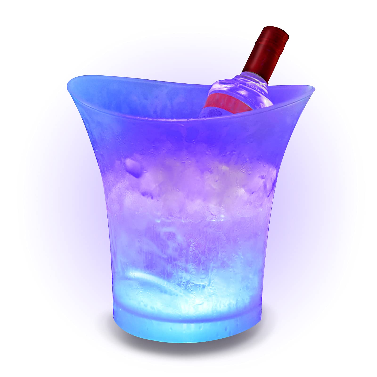 LED Ice Bucket 5L SMETA Colorful Plastic Large Champagne Wine Ice Bucket, Multi Colors Changing for Party/Home/Bar/KTV Clubs