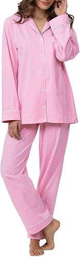 PajamaGram Pajama Set For Women - Pajamas Women Jersey Boyfriend, 100% Cotton