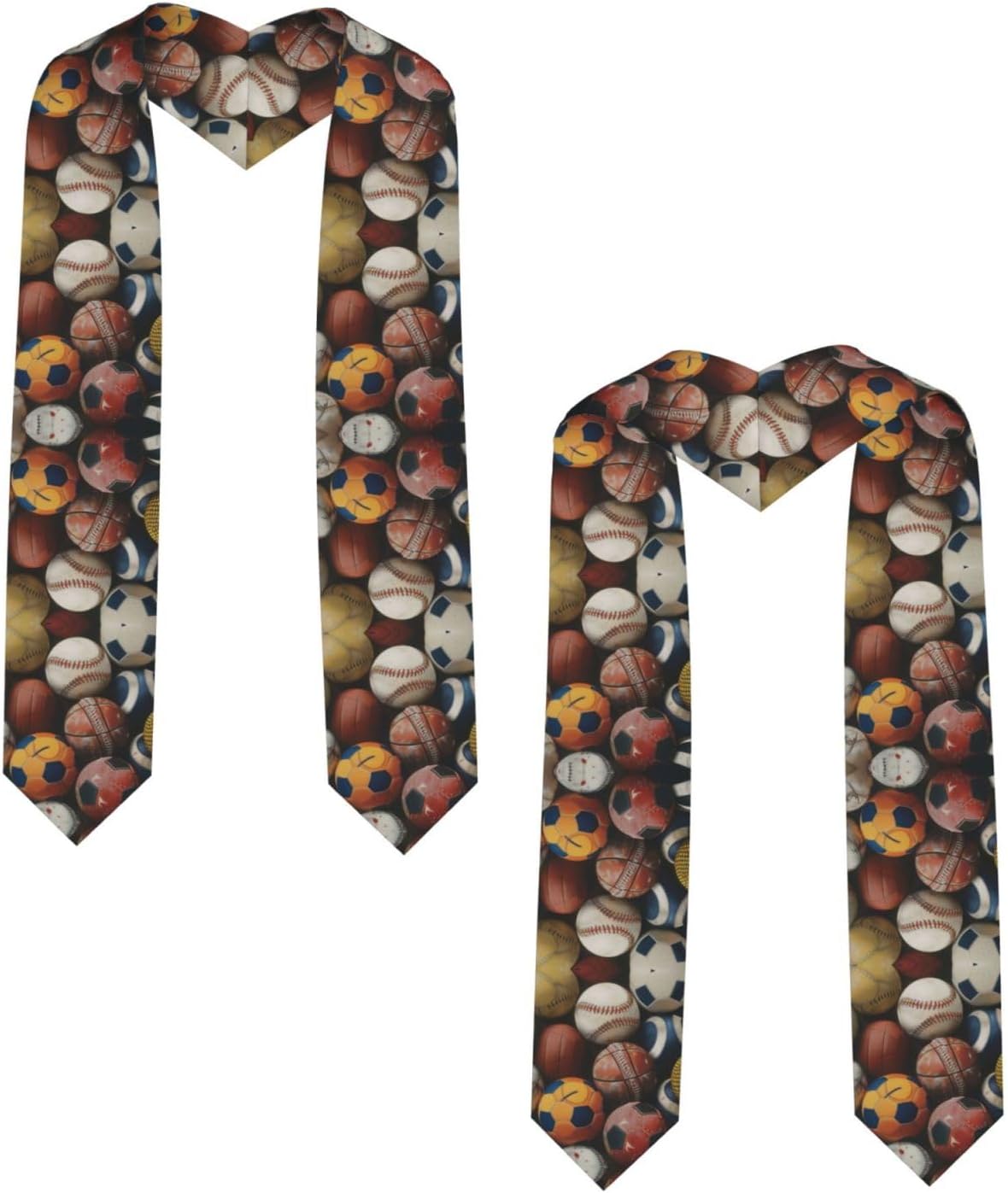 Sports Ball Print Grad Stole For Student Athlete Graduation Stole Customizable Glossy Stoles Graduation