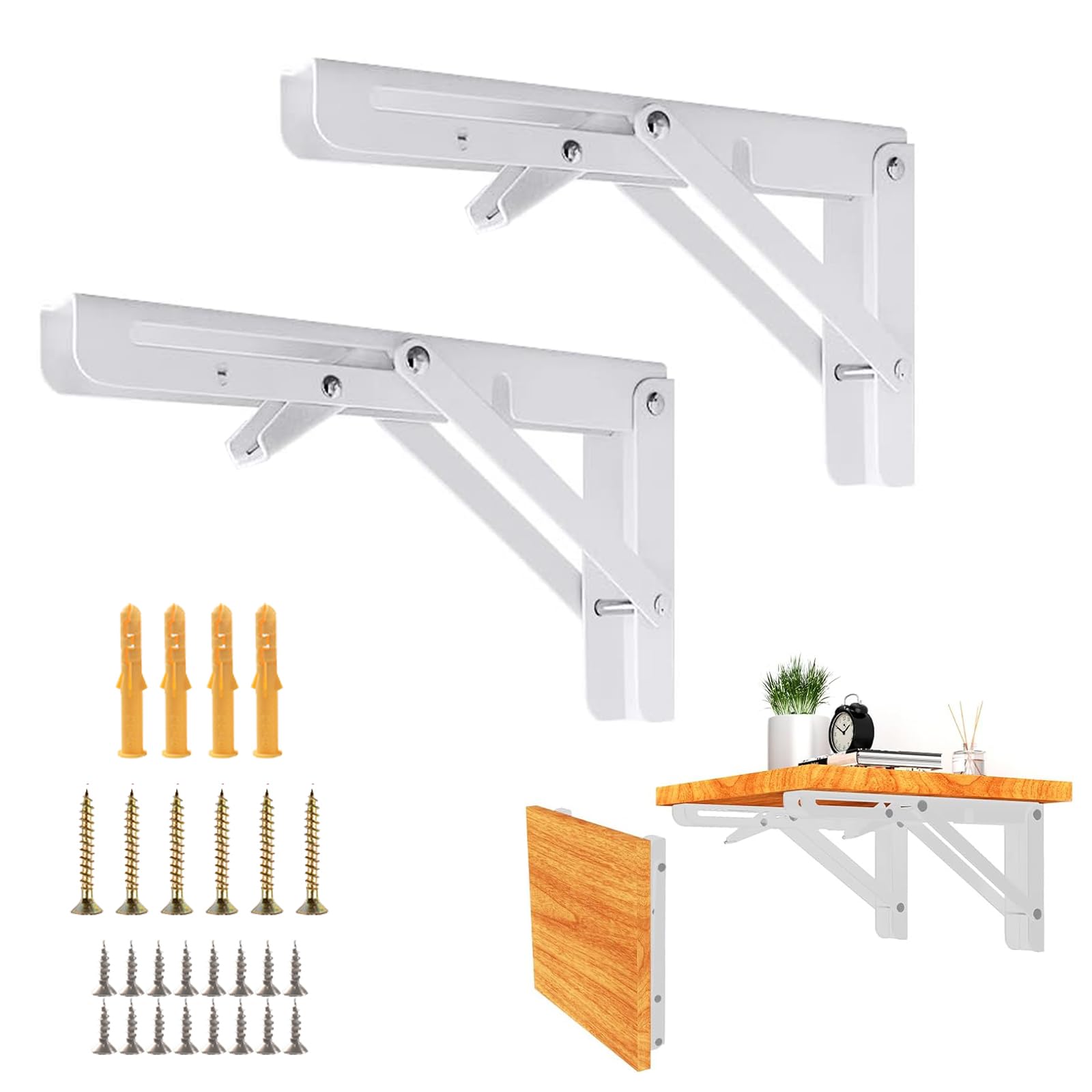 Console pliante blanche Catekro 300mm pour étagère robuste