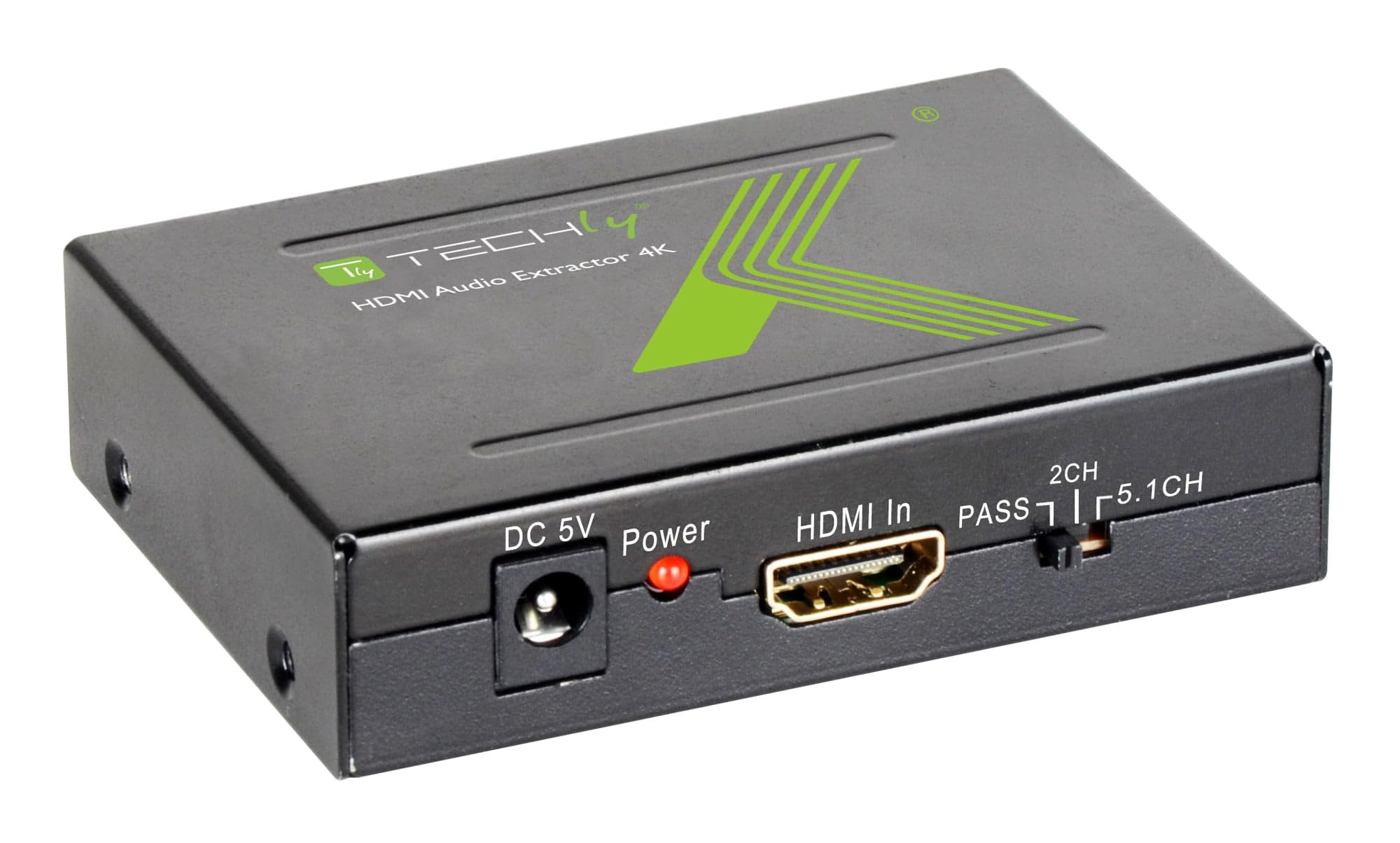 Techly 025732 Estrattore Audio HDMI SPDIF+RCA R/L 4K Nero
