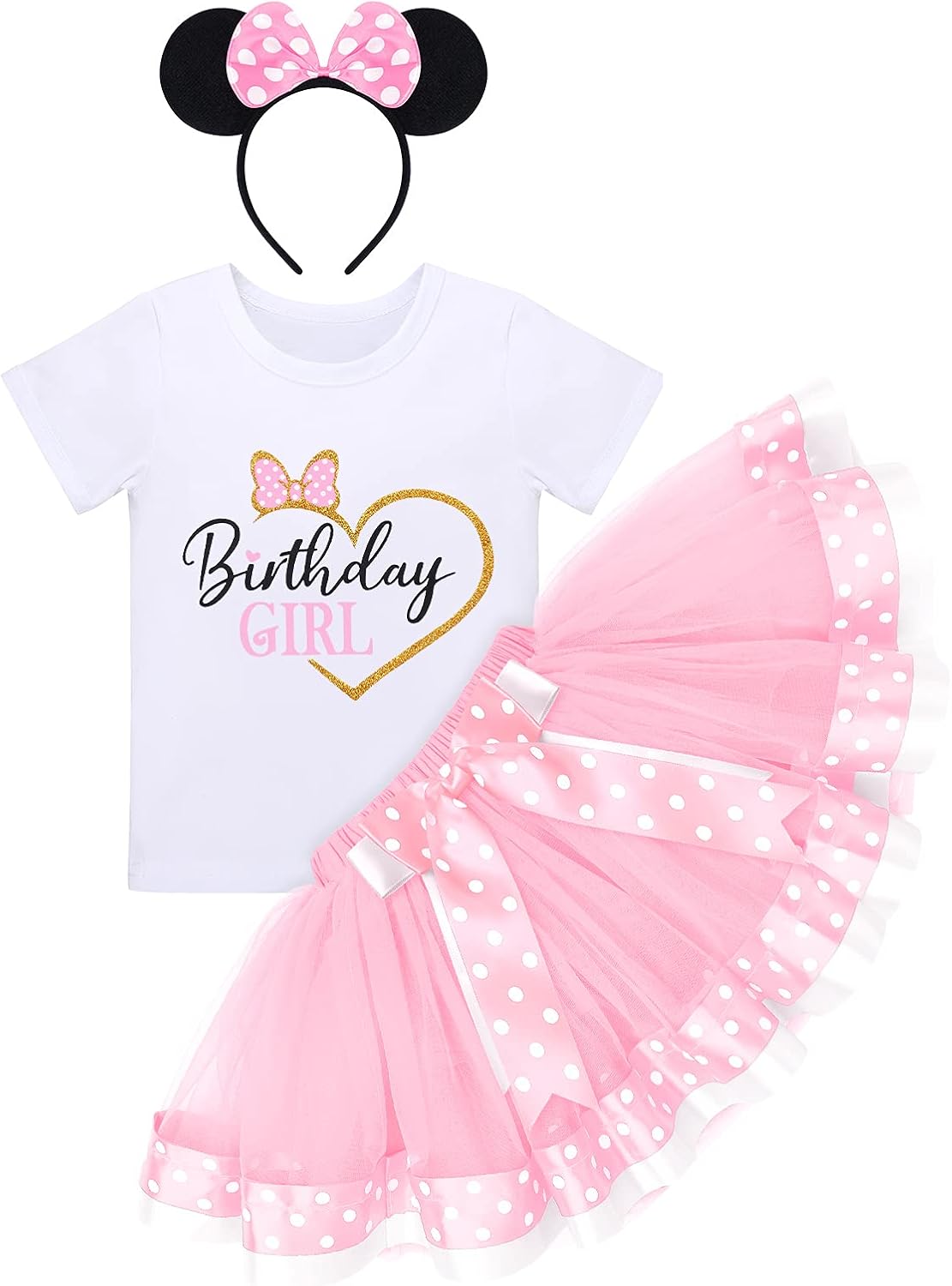 Traje de bebé para niñas, 1, 2 3 cumpleaños, parte superior de lunares, falda tutú, orejas de ratón, diadema, disfraz de pastel para sesión de fotos