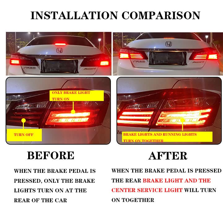 Red Strobe Flashing LED Brake Light Bulbs 7443 - 5 Flash Then Solid, Fits Honda Civic Accord, Super Bright 10 thumbnail image