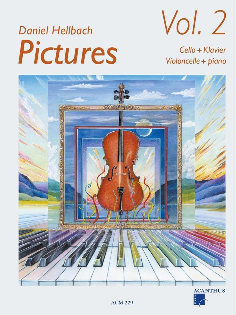 Pictures für Cello und Klavier Band 1 und Band 2 (ACM 219, ACM 229) + Soundman-Notenheft + 2 Pianobleistifte (Starterset)
