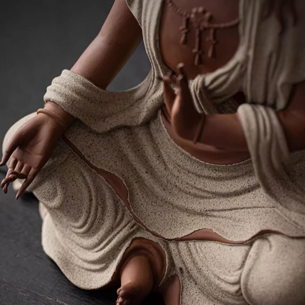 Posąg Buddy do wnętrz chiński Zen Bodhisattwa Statua Ozdoby do domu Wejście Salon Dom Rzemiosło Ceramiczne Medytująca Statua Buddy Figurka Rzeźba