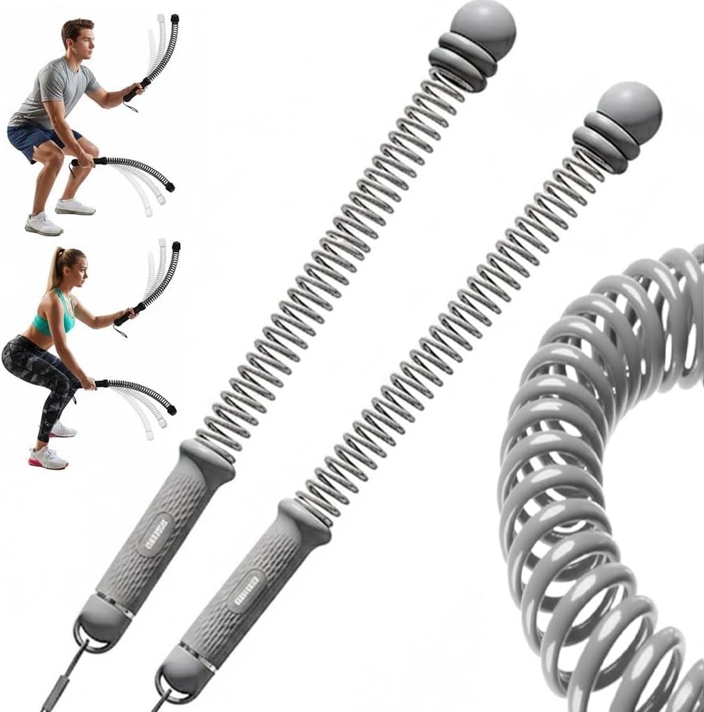 Ropeless Battle Rope for Home Gym,Portable Workout Ropes for Workouts, Low-Impact Cardio Training, Home Workout, Fitness Equipment for Women Men F0G1R-202(Gray)