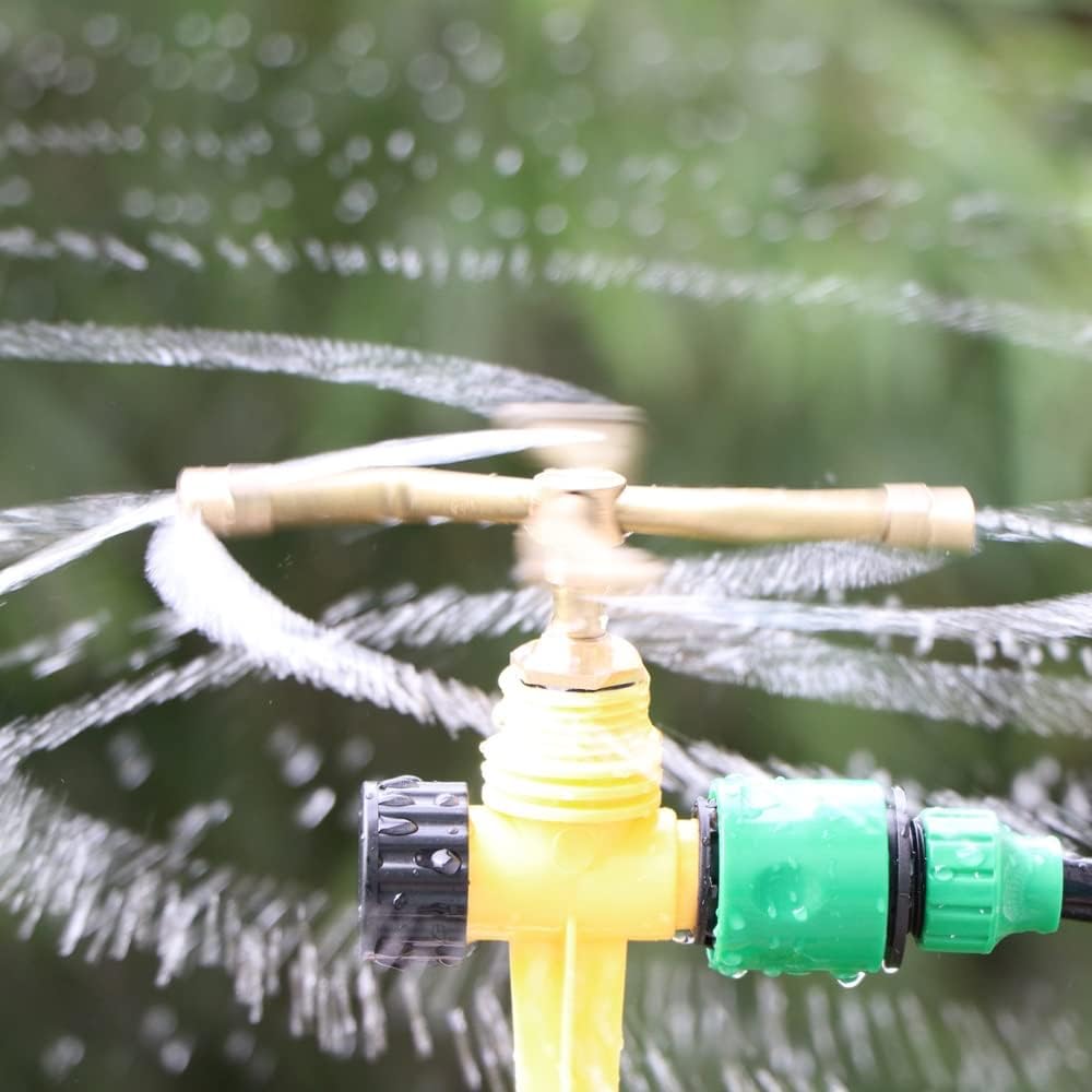 1PC 2/3/4 Arm Automatic Rotary Whirling Sprinkler Garden Lawn Irrigation Watering Nozzle Spray Rotating Brass Sprayer(2-arm)