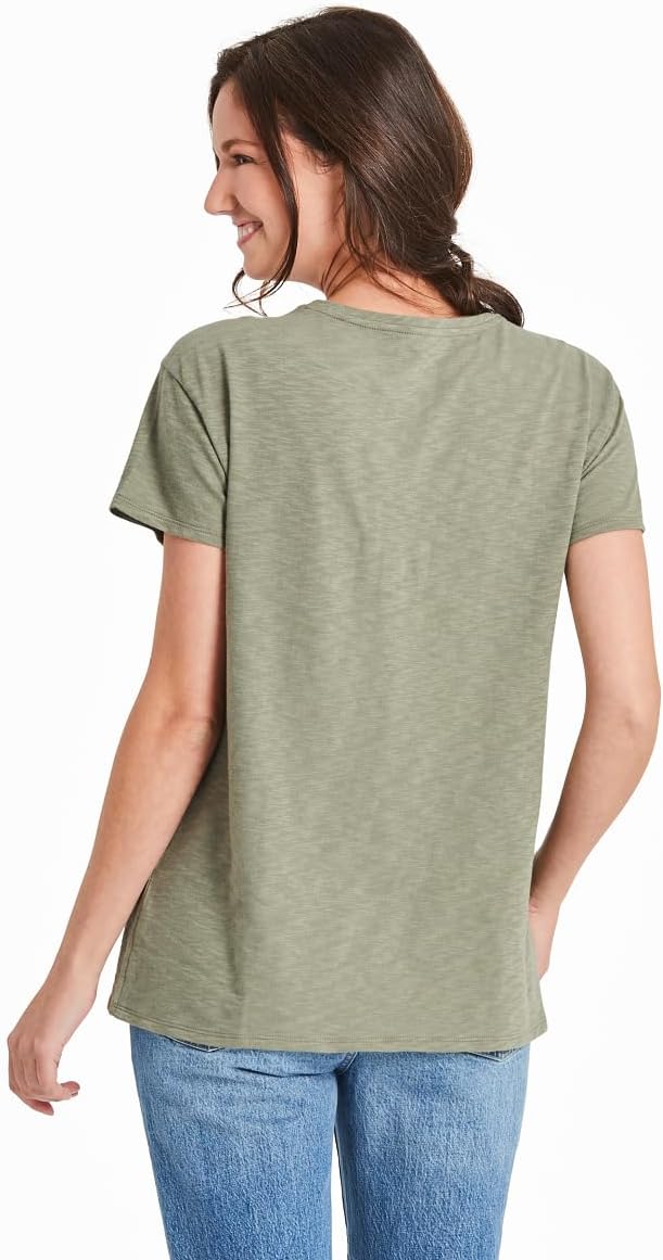 Life is Good - Womens Solid Slub Easy Fit Pocket T-Shirt