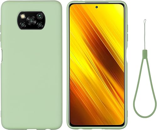 Funda para Xiaomi Poco X3Xiaomi Poco X3 Pro, Funda protectora de silicona líquida para Xiaomi Poco X3Xiaomi Poco X3 Pro con cordón de silicona,
