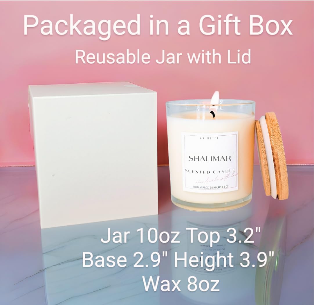 Scented Candle Shalimar –Our Version with Bergamot, Rose & Jasmine, Elegant Womens Fragrances, Gift for Women, Aesthetic Home Decor, Organic Coconut Wax Candle, Clean 50h Burn, USA - Image 5