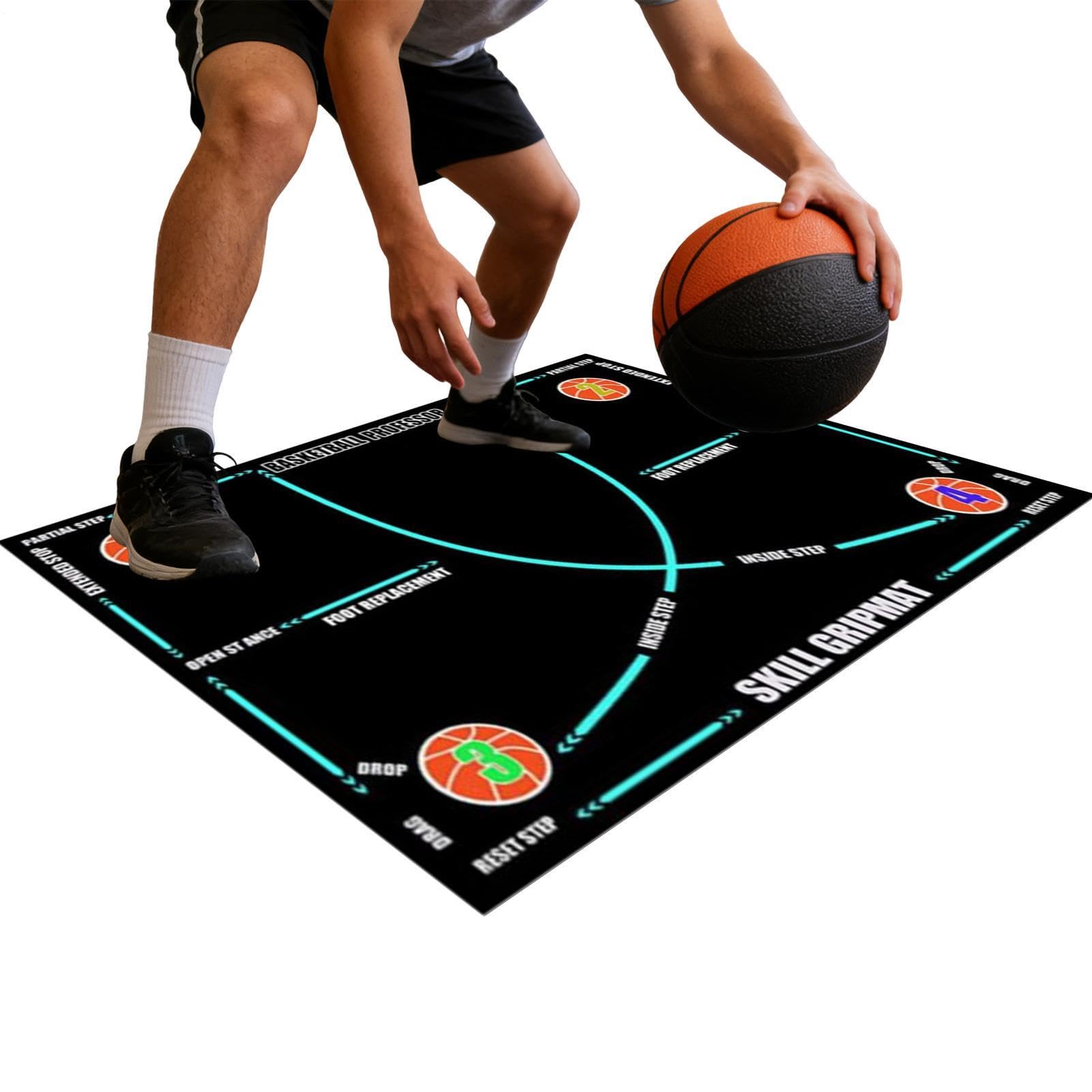 Tappetini da Pallacanestro per Allenamento Attrezzatura Da Allenamento | Pedane Con Impronte Per Basket Per Bambini Adulti Allenatori Scuole Amanti Di Fitness Palestra Casa