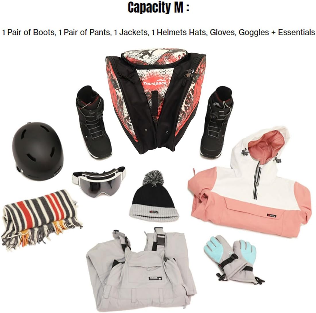 TRANSPACK Edge Junior Water-Resistant 33L Ski/Snowboard Boot Helmet Goggles & Gear Backpack Bag