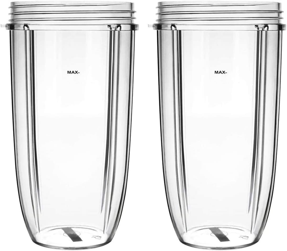 HENAE2PCS Juicer Cups for NutriBullet Replacement Parts 600w 900W 18OZ 24OZ 32OZ Clear Mugs Blender Juicer Mixer Clear Upgraded Material (24OZ)