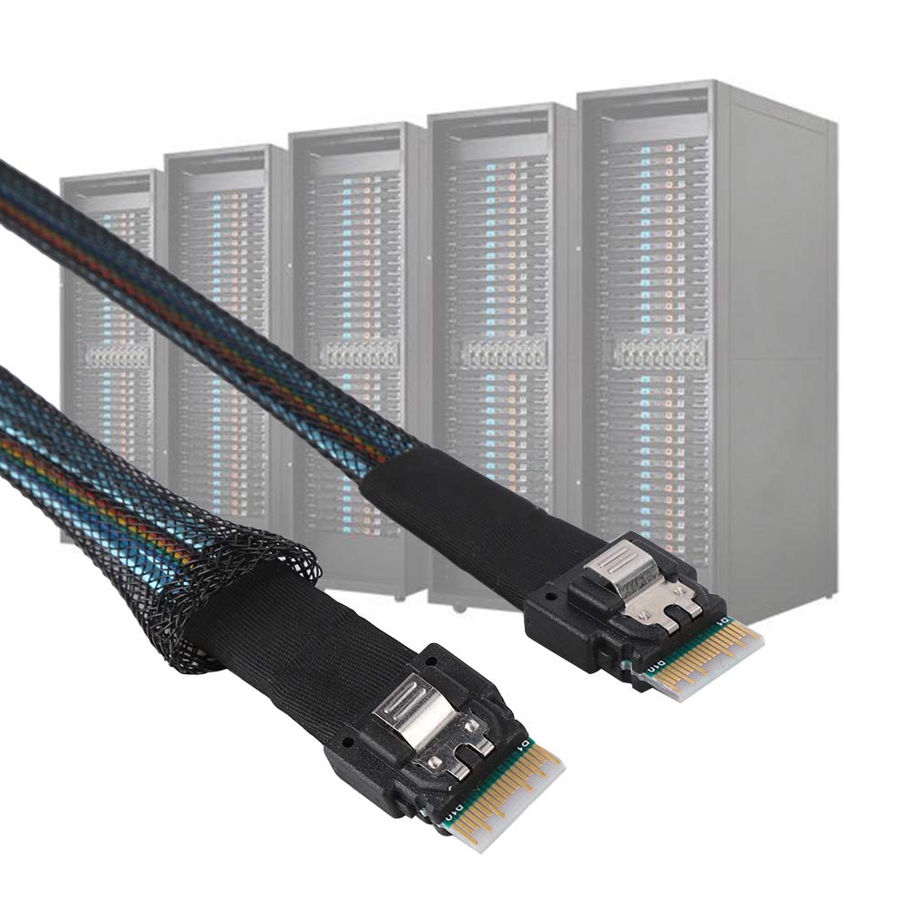 Amazon.co.jp: Cabledeconn SAS SFF-8654 to SFF-8654ケーブル SlimSAS
