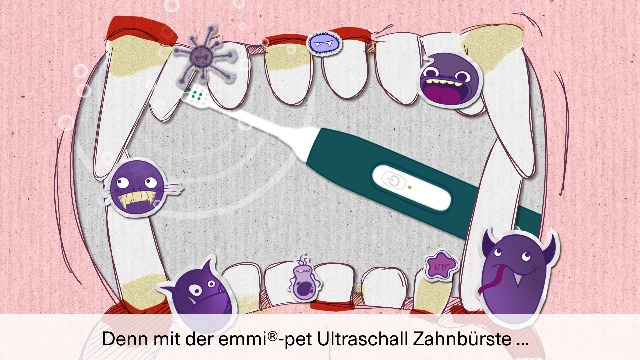 Emmi-pet 2.0 Ultraschall-Zahnbrste fr Hunde und Katzen  Grn