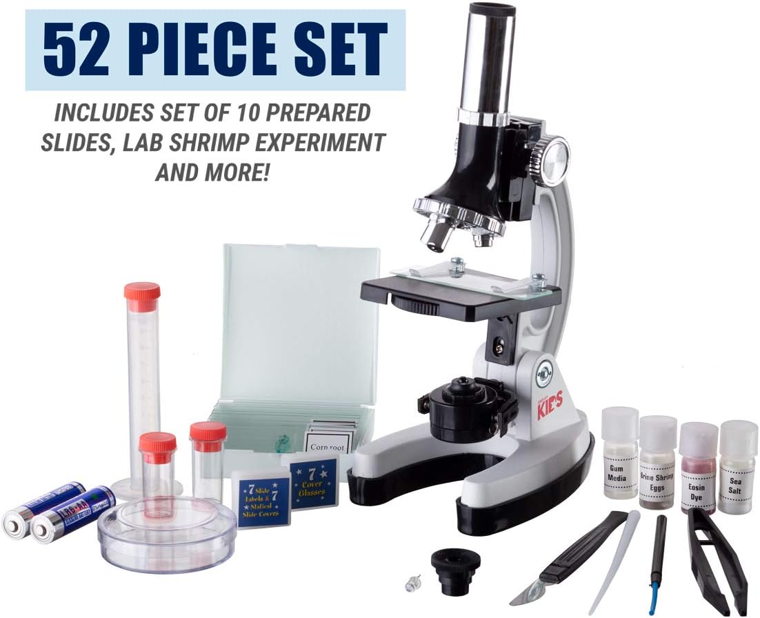 AmScope M30-ABS-KT2-W-WM 1200X Monocular Compound Microscope 52-Pc LED Kit image 4