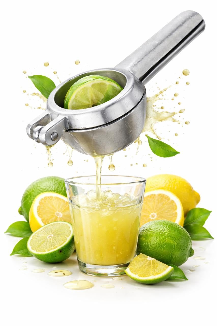 Espremedor de Limão Potente em Alumínio, Super Resistente, Extração Total de Suco, Não
