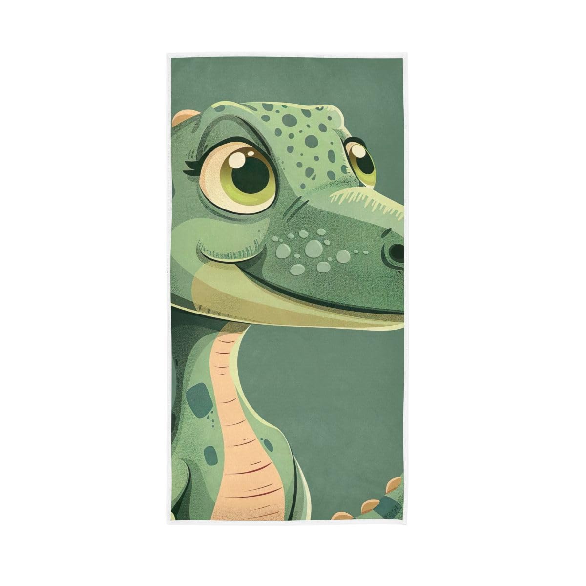 HUYGD Cute Dinosaur Green Hand Towels, Bathroom Towel for Bathroom, Gym, Hotel, Spa 15 x 30 Inches