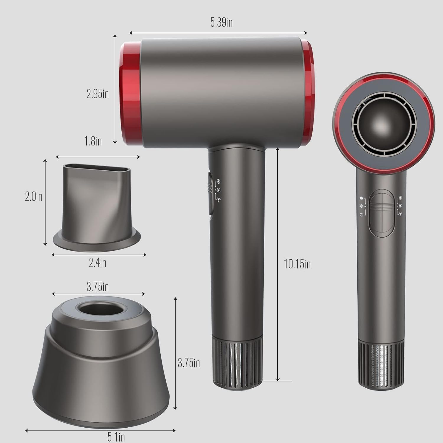 Lylux Cordless Hair Dryer, Low-Heat Hair Care Blow Dryer with 110,000 RPM Brushless Motor, 88W Fast Charging, Magnetic Nozzle, Comb, Portable Battery Travel Hair Dryer for Women/Kids, Beach, Camping : Beauty & Personal Care