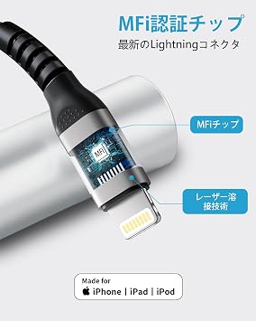 BLITEZZ USB A to Lightning Cable Compatible iPhone Charging Cable 1pc Apple MFi Certified Lightning Cable 3m Data Transfer High Durability Breakage Prevention iPhone Charger Code USB Lightning Cable