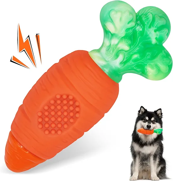 BoYoYo Indestructible Dog Toy for Aggressive Chewers with Squeaky, Dog Chew Toys for Large, Medium and Small Breeds to Keep Them Busy, Interactive Tough Dog Toy
