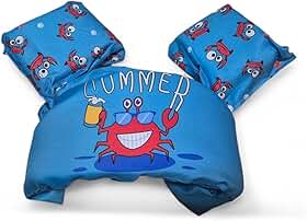 Colete Salva-Vidas Infantil com Boias de Braço Integradas até 25kg – Auxiliar de Flutuação Ajustável, Seguro e Confortável para Piscina, Praia e Natação – Infantil Menino e Menina