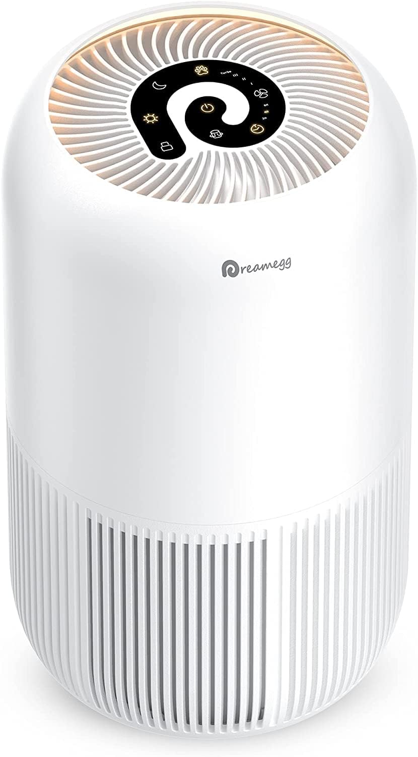 HEPA Air Purifier - Dreamegg Air Purifier for Home Allergies and Pets Hair, Super Quiet Air Cleaner True HEPA Filter with Pet Mode, Removes 99.97% Odor Allergen for Smoker Dust Mold Pollen, 269 Sq. Ft