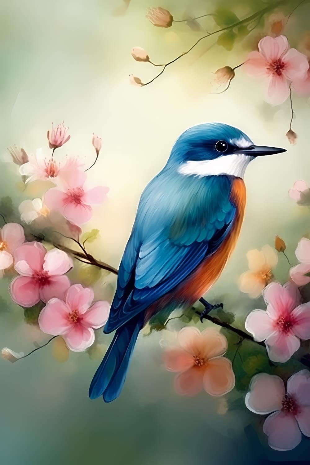 NSUAJOF 5D Bird Diamond Art Painting Hummingbird on Flower - Beginners DIY Full Circle Diamond Cross Stitch Kit, Perfect for Warm Home Wall Decor and Holidays Gift 20x30 inch