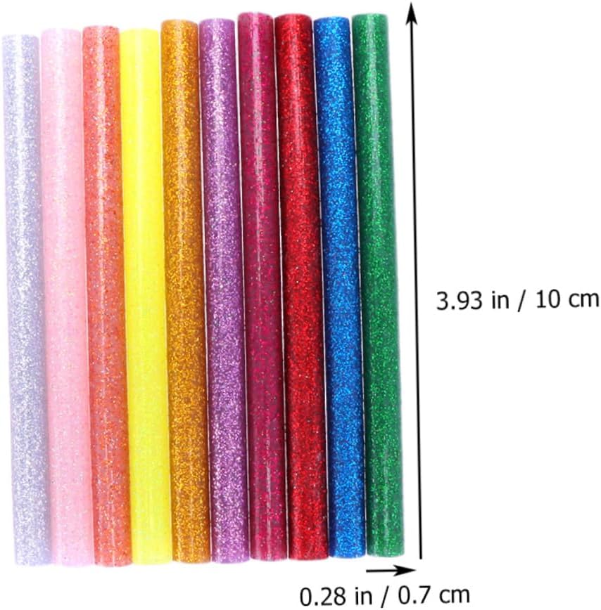 Operitacx 100pcs Glitter Hot Melt Glue Sticks Colorful Adhesive for Crafts Quick Drying Works and More High Adhesion Multi- for Creative Projects