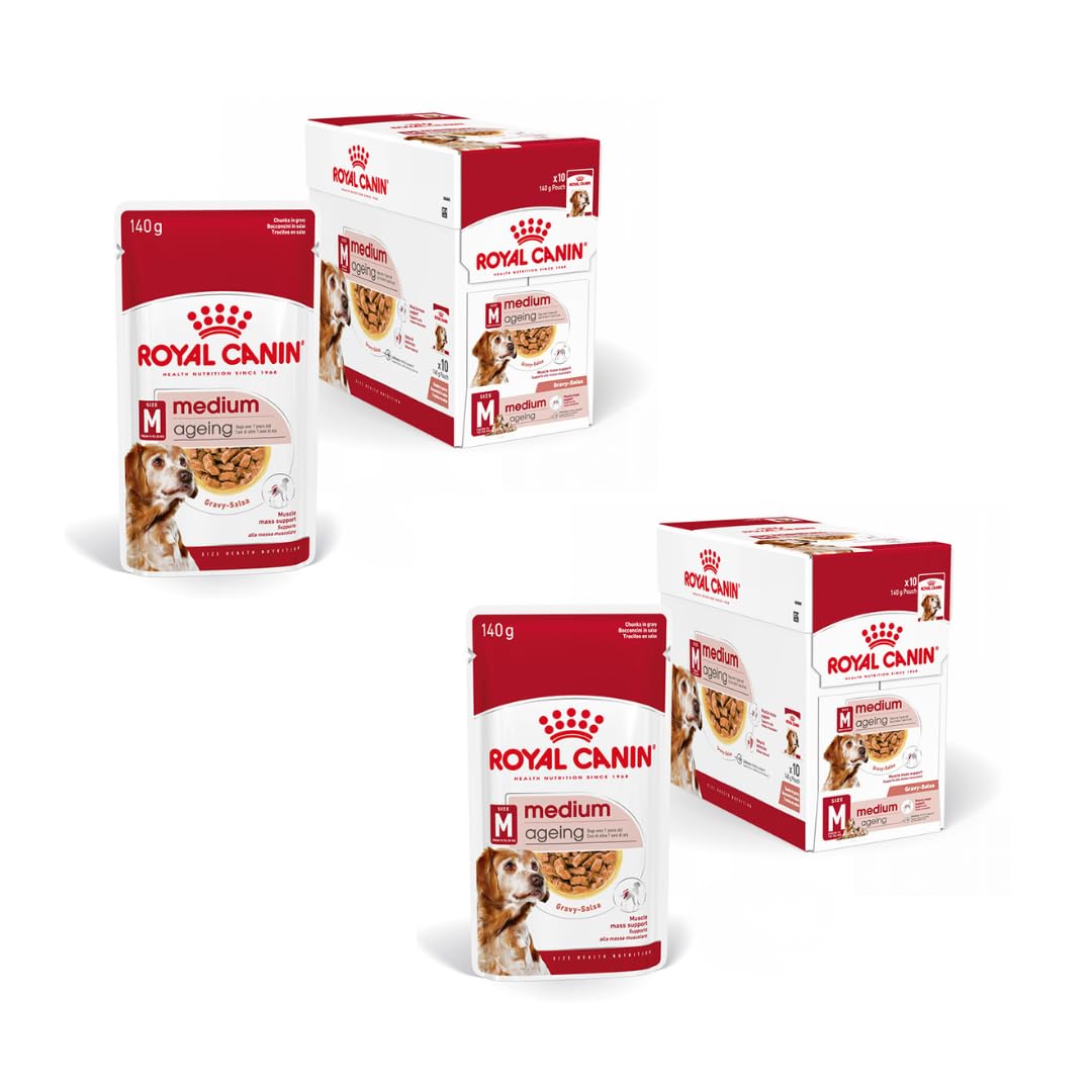 Royal Canin Medium Ageing 10+ | Double Pack | 2 x 10 x 140 g | Wet food for medium-sized dogs (11 to 25 kg) | From the age of 10 | To support healthy ageing
