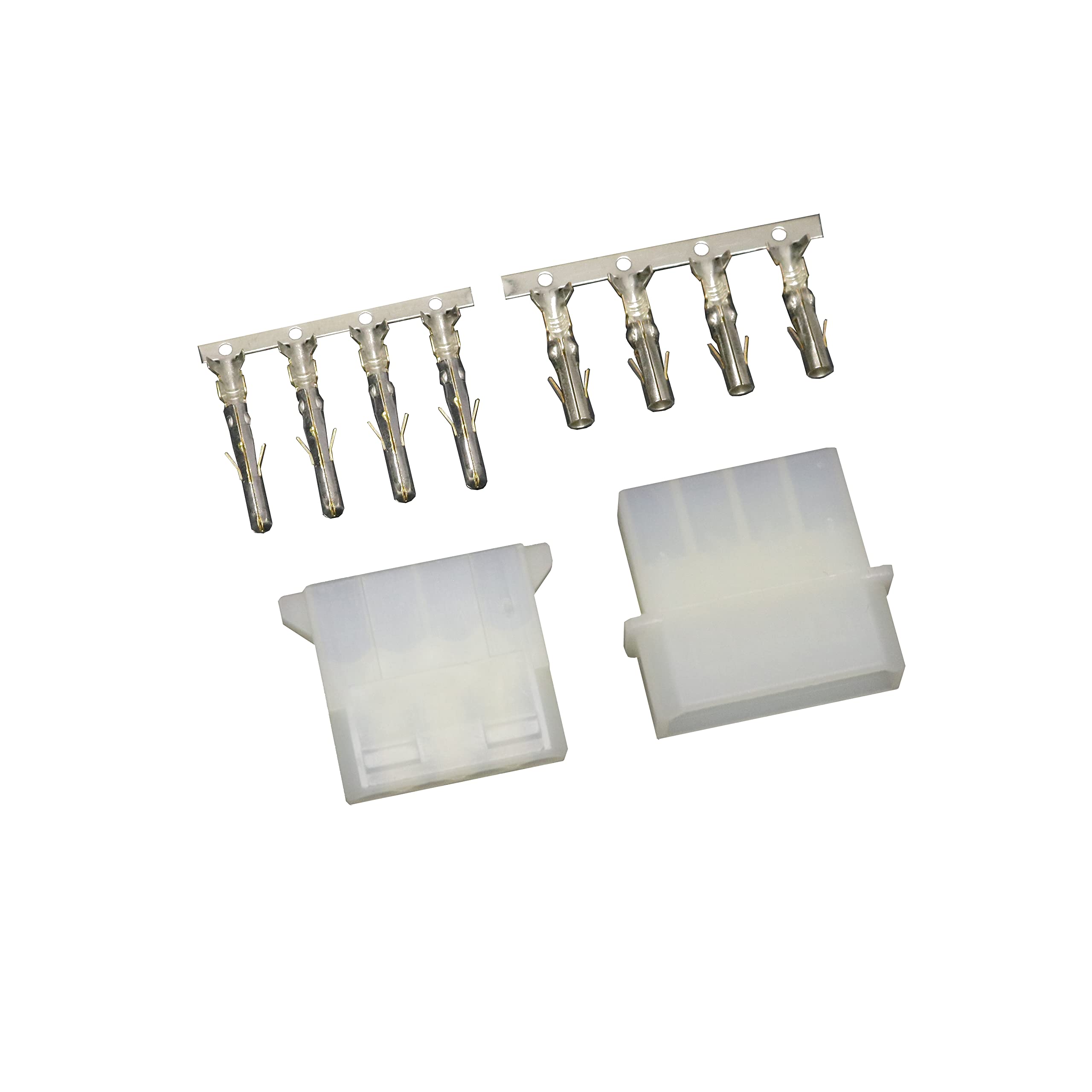 PC Peripheral PC4P 5.08mm 4-pin Wire-to-Wire Crimp Connector Plug + Wire Socket + Crimps, Pack of 10 Compatible With AMP Mate-n-Lok/Molex 8981