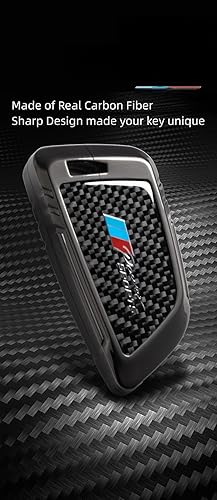 Miniatura 3 de Funda para llavero de fibra de carbono y llavero para BMW 5, 6, 7 Series, X1, X2, X3, X5, X6, X7, Tipo A, negro, Negro -