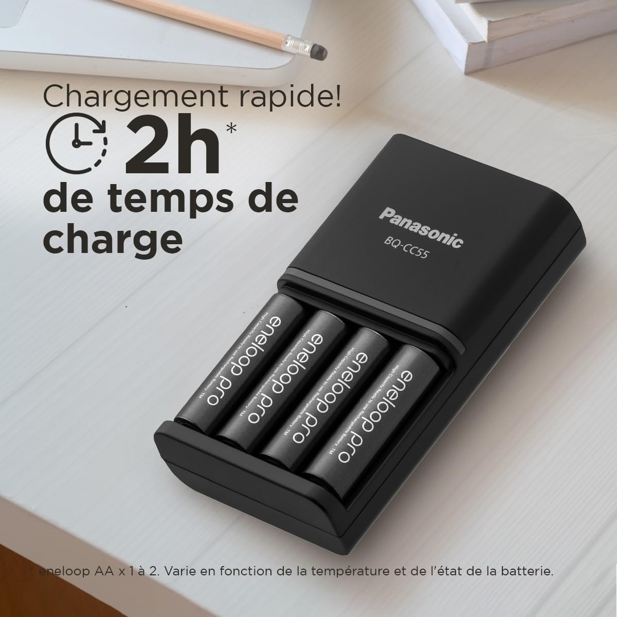 Chargeur eneloop SmartPlus pour 1 à 4 Piles AA/AAA Ni-MH, fourni avec 4 Piles eneloop Pro AA/Mignon et 10 Fonctions de sécurité