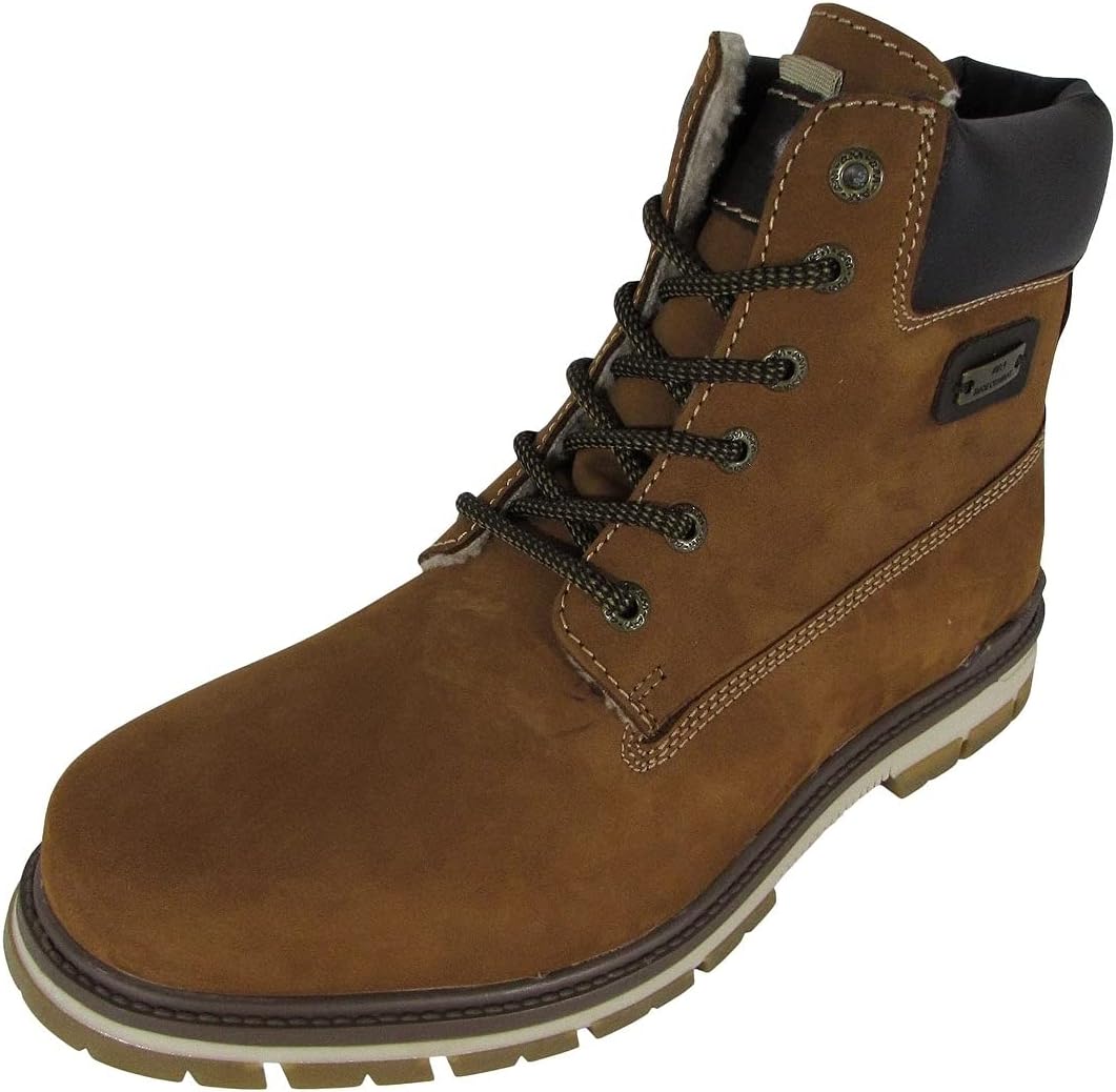 AM Shoes Mens Casual Lace Up Work Boot Shoes, Brown, US 10