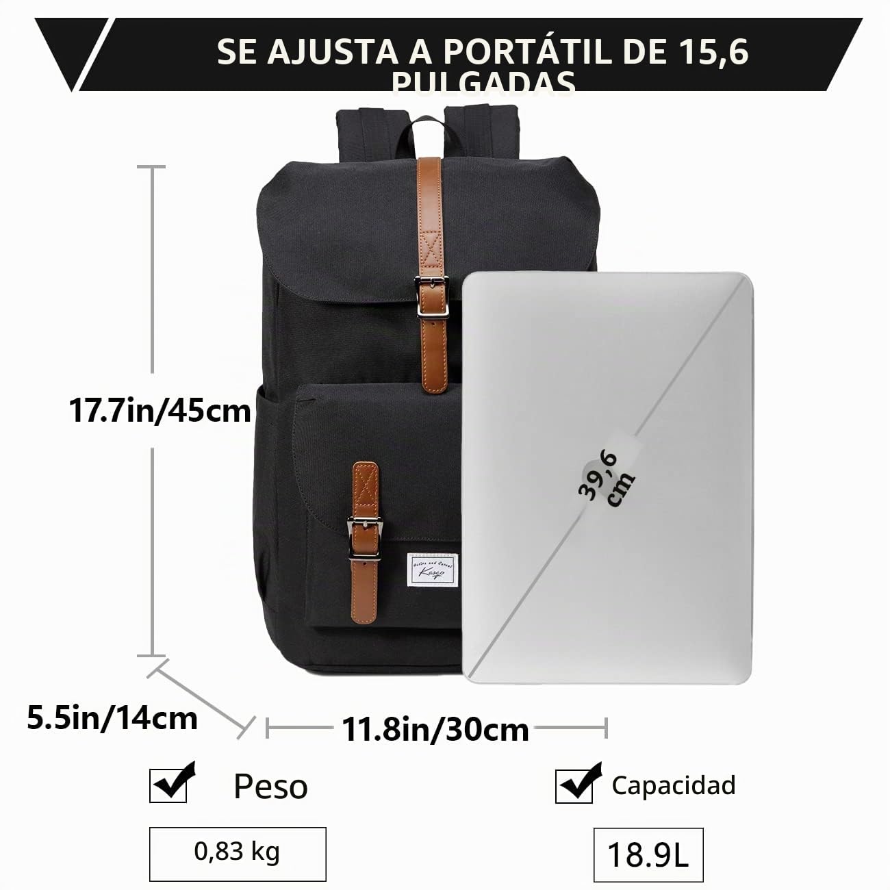 Mochila Viaje, Mochila Hombre Mochila Mujer Vintage Mochilas Escolar Impermeable Mochila Portatil 15.6 Pulgadas Impermeable Mochila Universidad Adolescentes para Acampar Viaje Trekking
