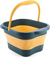 Vista 1 de Cubo de limpieza plegable de 15 litros para camping, lavado, coche, picnic, baño de pies, cubo de plástico para limpiar el cubo de trapeador, cubo