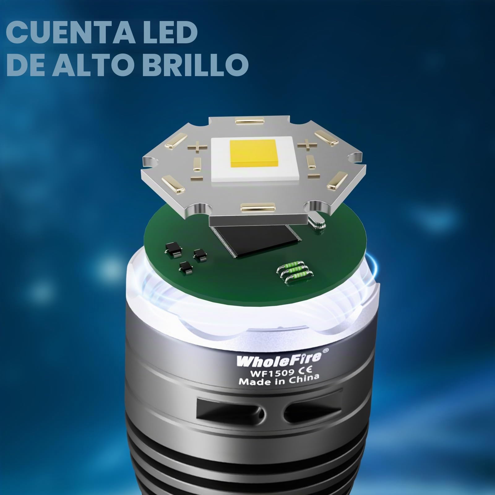 Linterna de buceo subacuática de 2000 lúmenes, linterna LED de buceo con 3 modos, luz LED de buceo nocturna IPX8 a prueba de agua, profesional para esnórquel