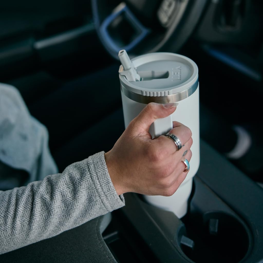 YETI Rambler 40 oz Travel Mug with Flip Straw Lid – Stainless Steel, Vacuum Insulated, Leakproof, Cup Holder Friendly - Image 4