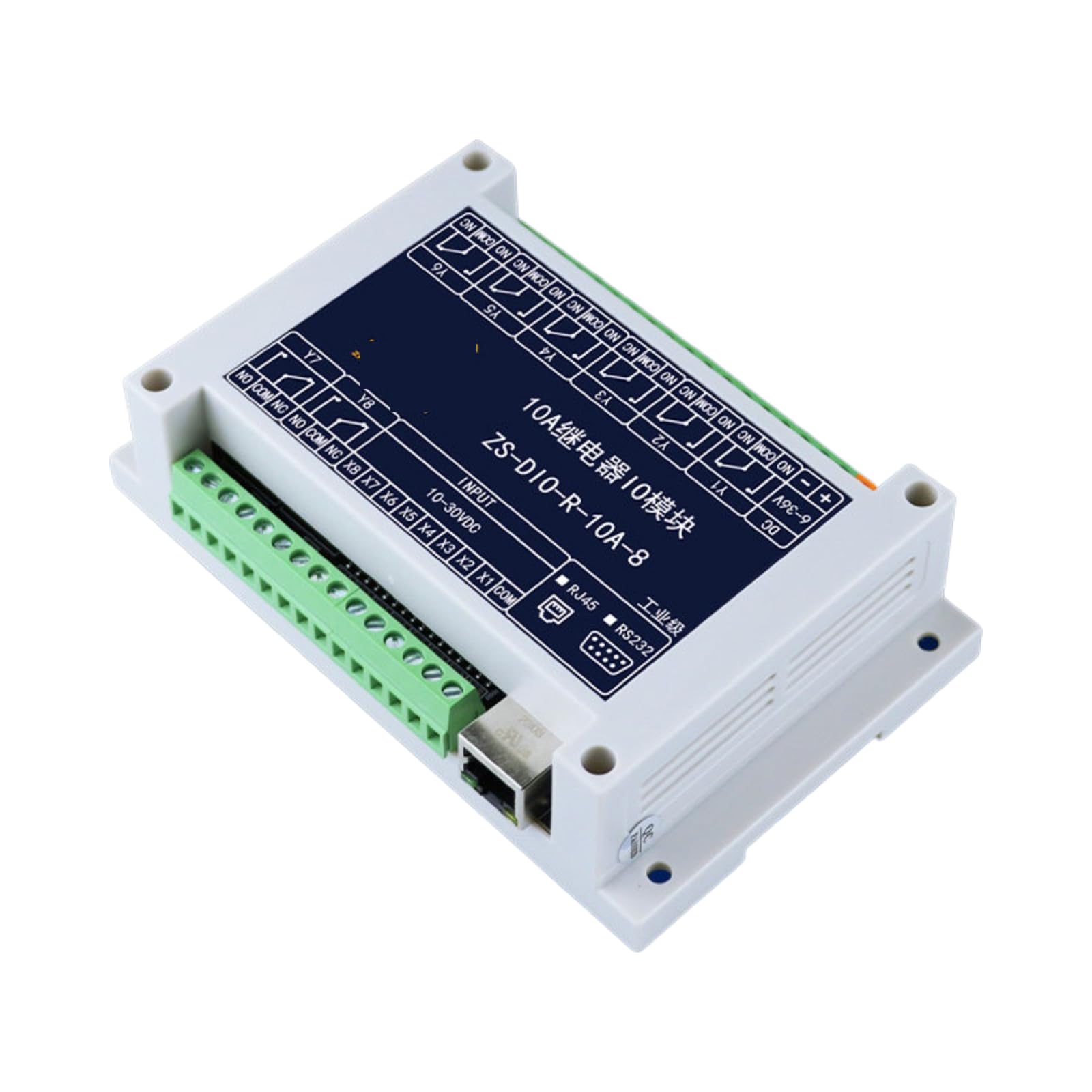 Interruttore di uscita del relè 10A Comunicazione porta rete ingresso normalmente aperto chiuso Modbus Rtu /(16 in and 16 out [12 V DC] RJ45)