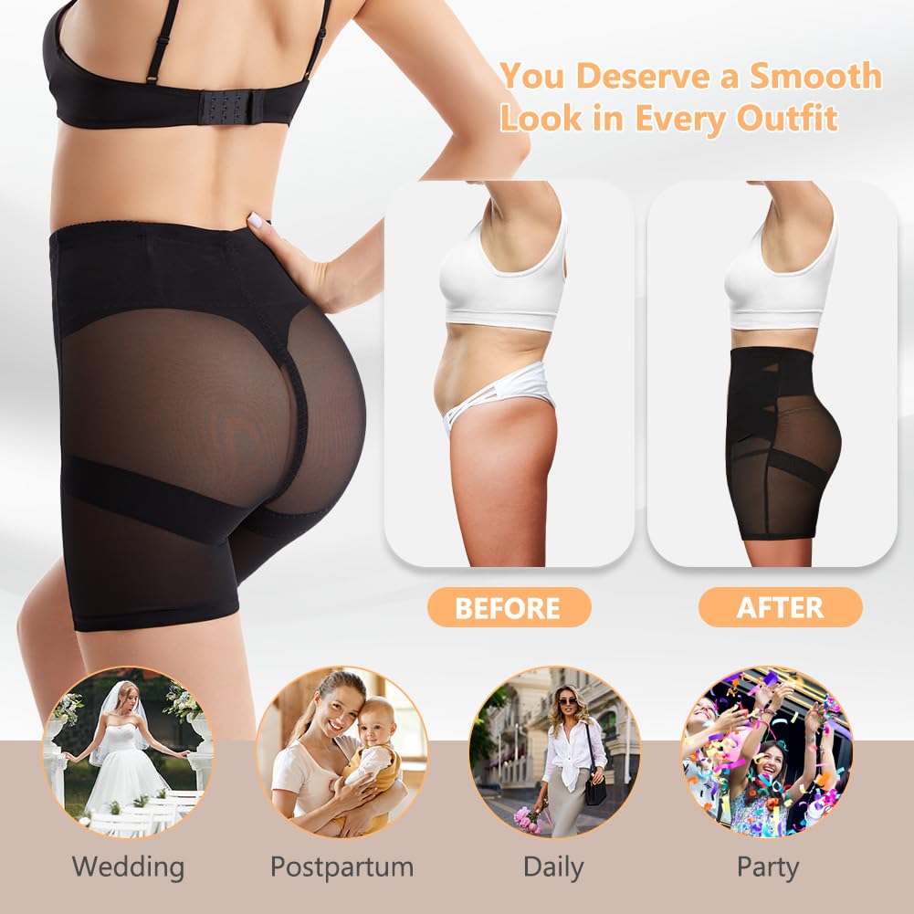 DiULi Damska bielizna wyszczuplająca, wysoka talia, wyszczuplające brzuch, body Shaper z nogawkami, mocno formujące majtki gorsetowe, ujędrniające ciało i oddychające