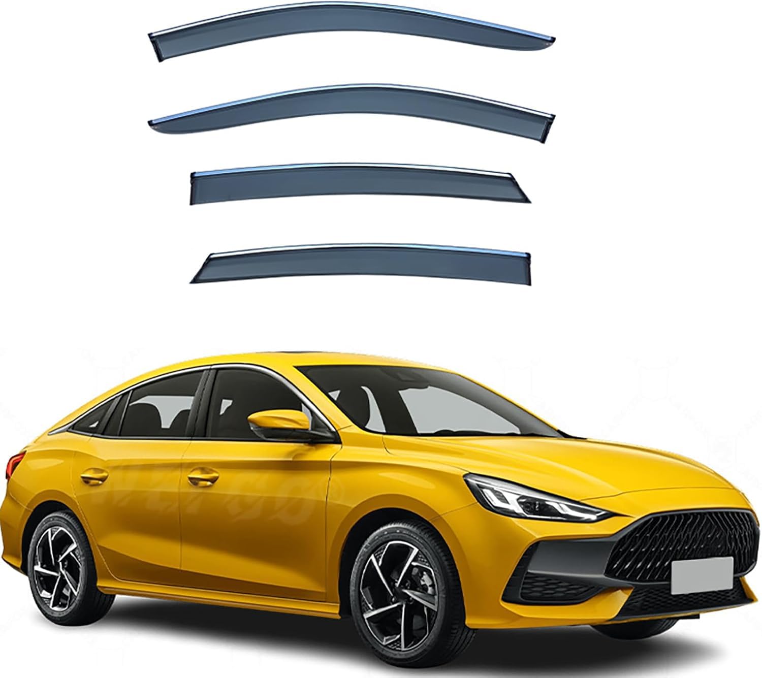 FengXH Window Deflectors for MG 5 MK2 2021+ - 4pc Smoke Tint, Waterproof, Noise Reducing.