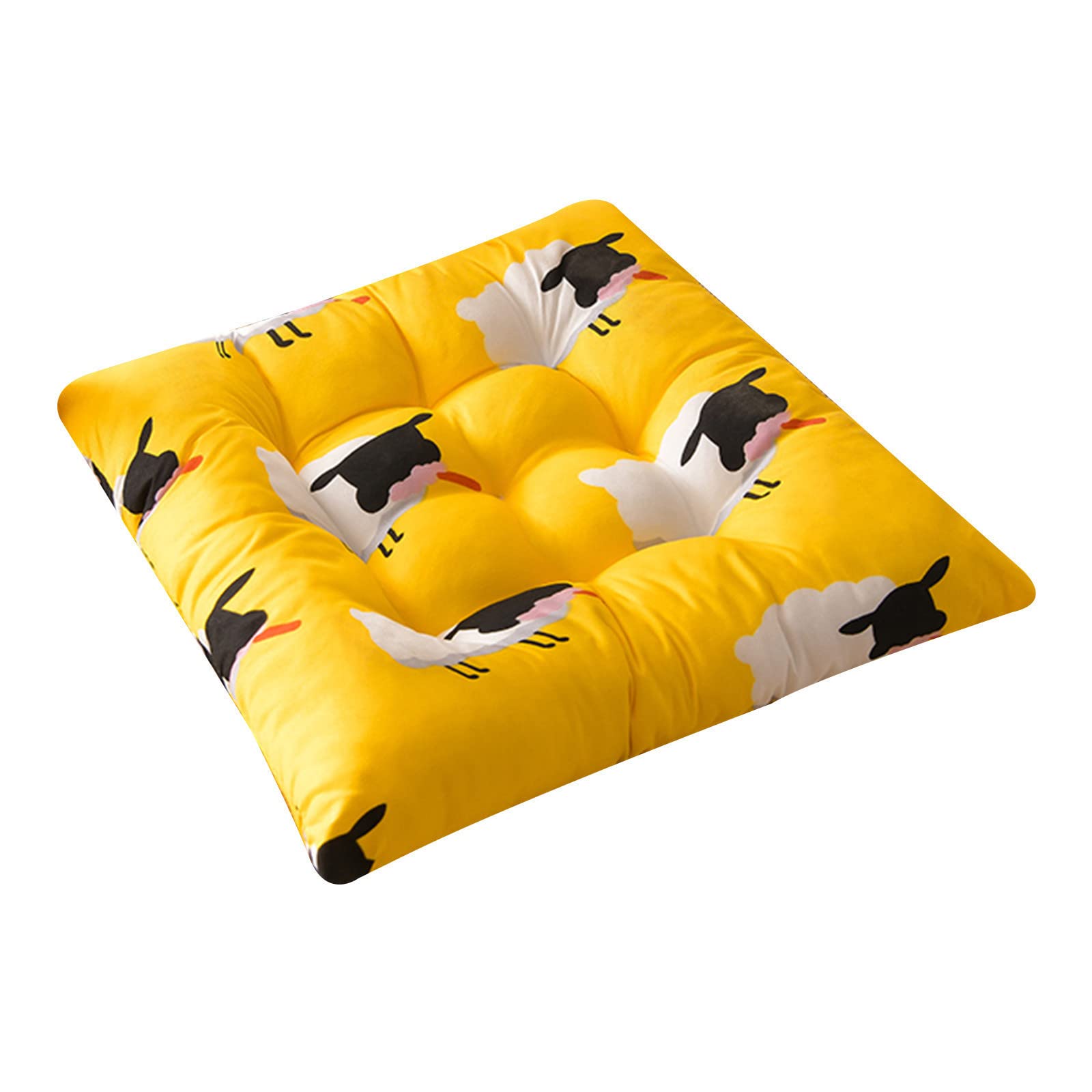 FANSU Chair Pads for Dining Chairs Set of 1 2 4 6, Cartoon Pattern Garden Chair Cushion 45cm, Seat Pads for Kitchen Chairs, Padded Chair Cushions with Ties (2 Pieces,Cartoon Sheep)