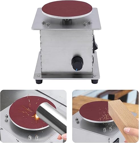 Miniatura 5 de Mini lijadora de disco de 200 W con función de avance y marcha atrás Lijadora de disco de 4 pulgadas Máquina de disco de lijado pequeño de velocidad