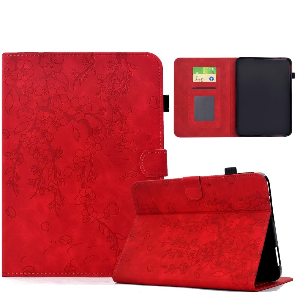 Generic etui kompatybilne z czytnikiem e-booków Kindle Paperwhite 1. generacji (2012) (kolor: czerwony) skórzany portfel etui z klapką