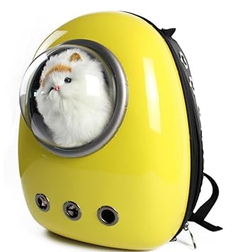 Meri Shop Astronaut Capsule Pet Carrier Backpack Dog Cat Travel Bag Tote Yellow