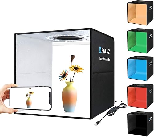 TwoPone Caja de luz caja de luz de fotografía de producto de 12 x 12 pulgadas caja de luz de estudio fotográfico para fotografía de productos caja