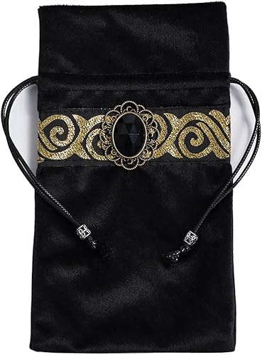 Miniatura 6 de BLESSUME Mantel y bolsa de tarot de altar de 24.4 x 24.4 pulgadas (negro 2)
