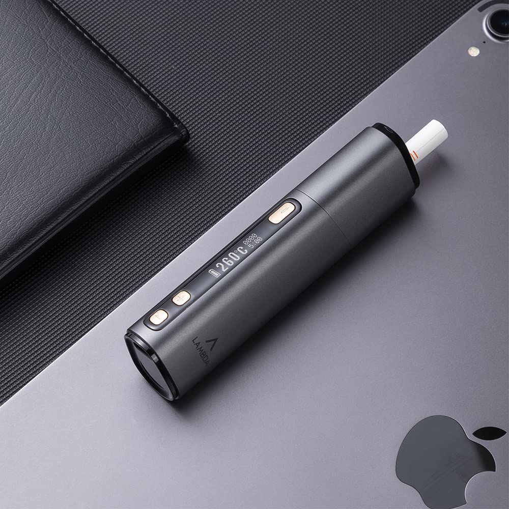 LAMBDA Dual Heat Not Burn Device 3200 mAh OLED Display Einstellbare Temperatur Heizung (grau)