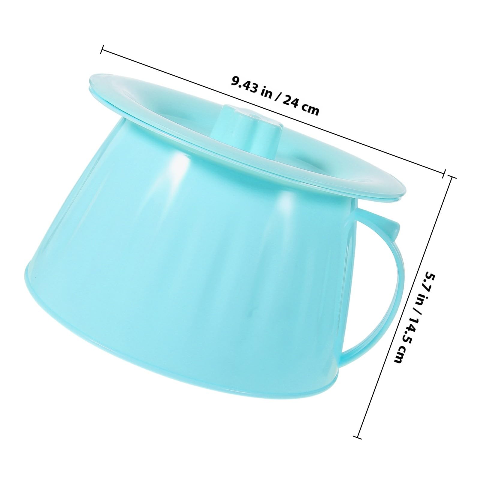 Vaso da Notte Portatile Blu in Pp Base Piatta e Superficie Liscia, Facile da Lavare, per Anziani e Donne in Gravidanza, Comodità in Camera da Letto